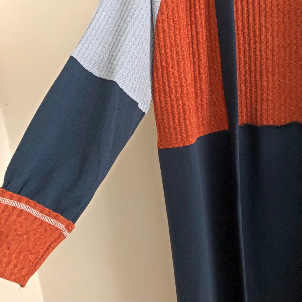 FREE AS A BIRD navy color block duster cardigan - Picture 7 of 12